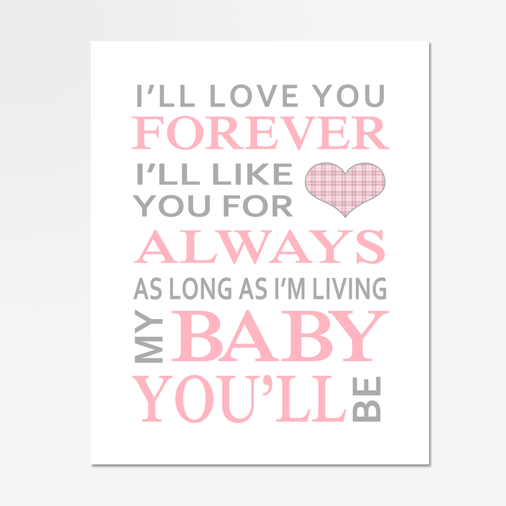 I'll Love You Forever Baby Girl Nursery Print | Bailemor