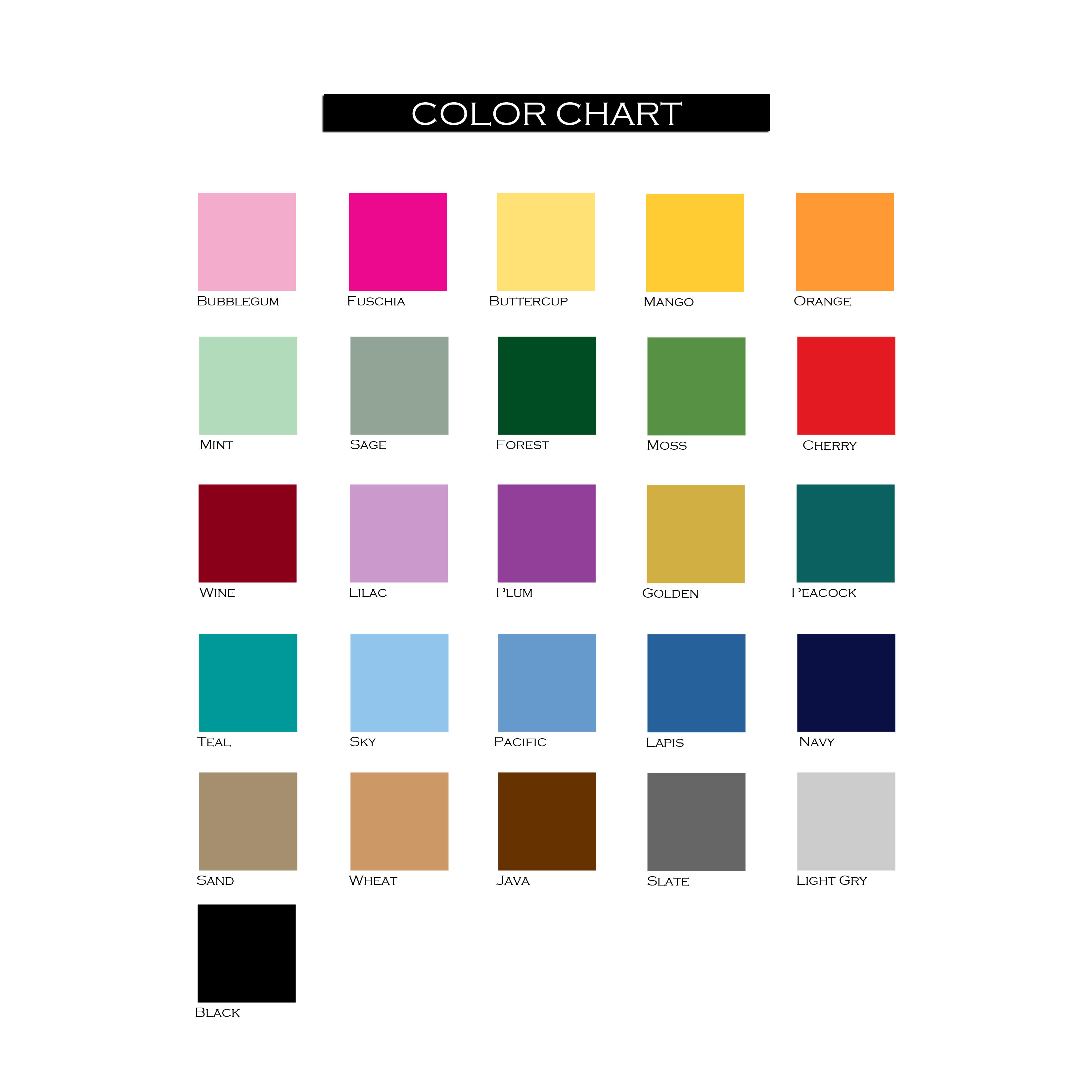 Fuschia Color Chart