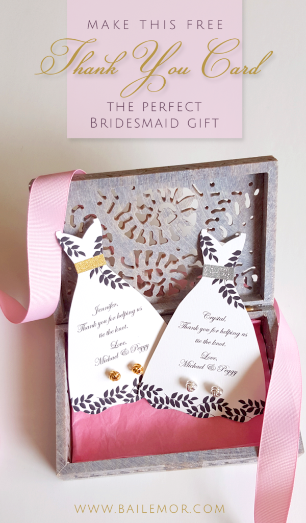 bridesmaid thank you card