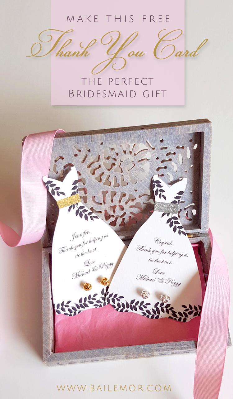 Bridesmaid Thank You Card Template Free Instant Download