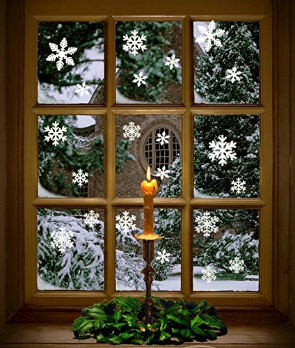 These snowflake window clings are fast to put up and easy to take down after the holiday season