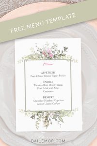 free menu template
