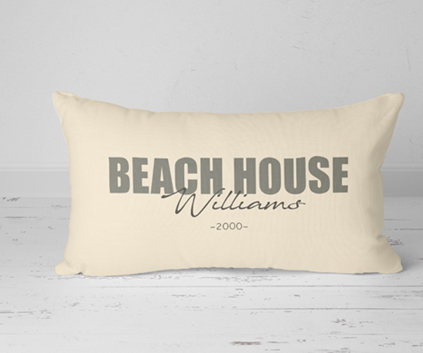 Beach House Pillow Personalized Lake Decor