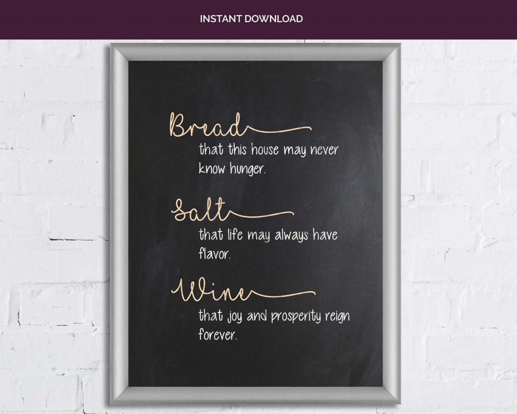Traditional Housewarming Blessing Printable Instant Download