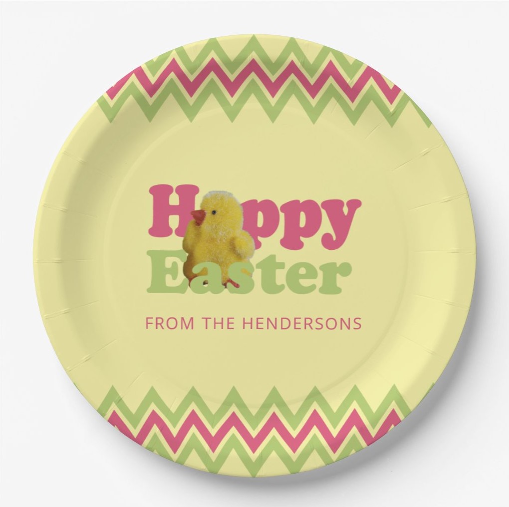 Happy Easter paper party plate