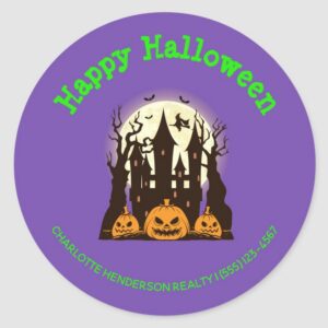 happy halloween house sticker