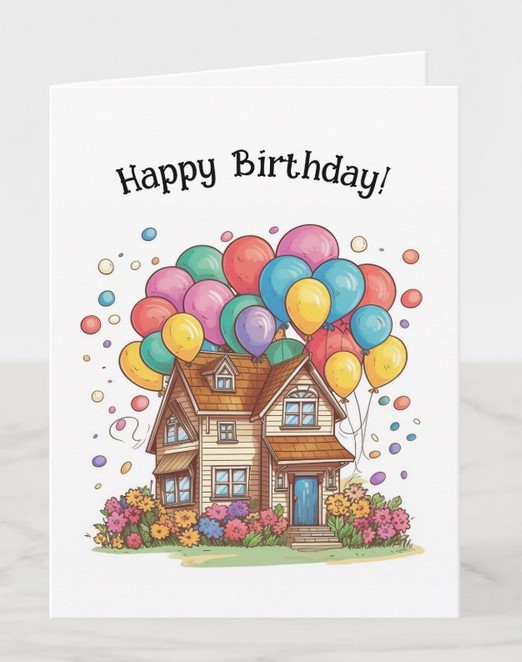 happy birthday balloon cards