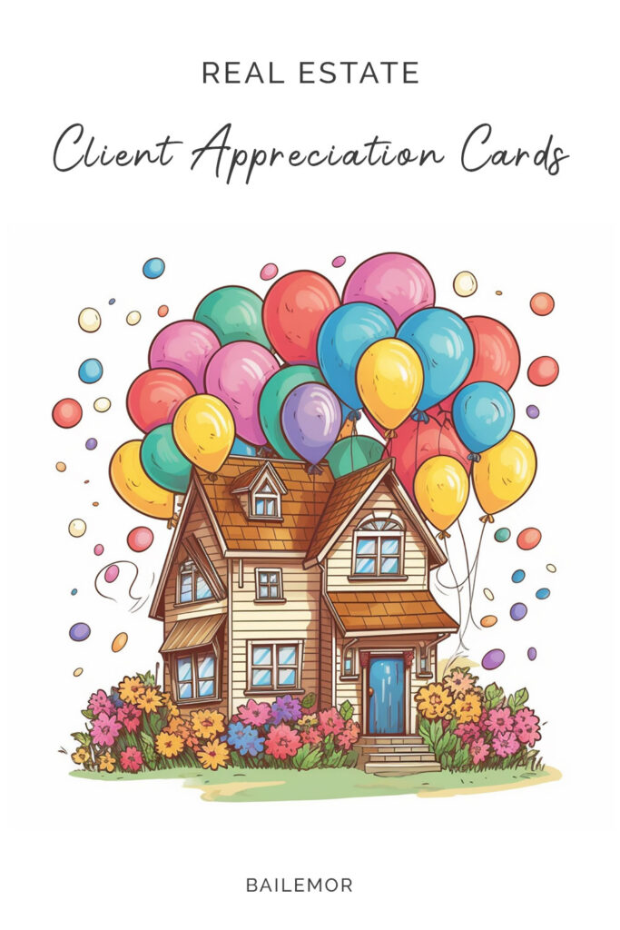 balloons and blooms real estate appreciation cards