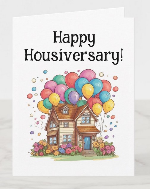 balloons happy housiversary card