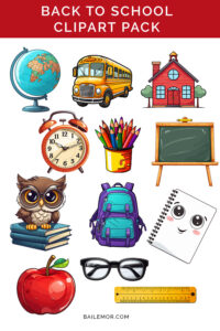 back to school clip art instant download