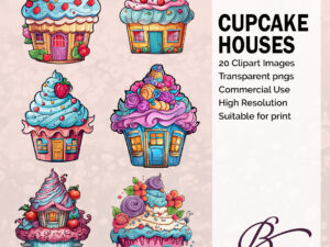 cupcake house clipart