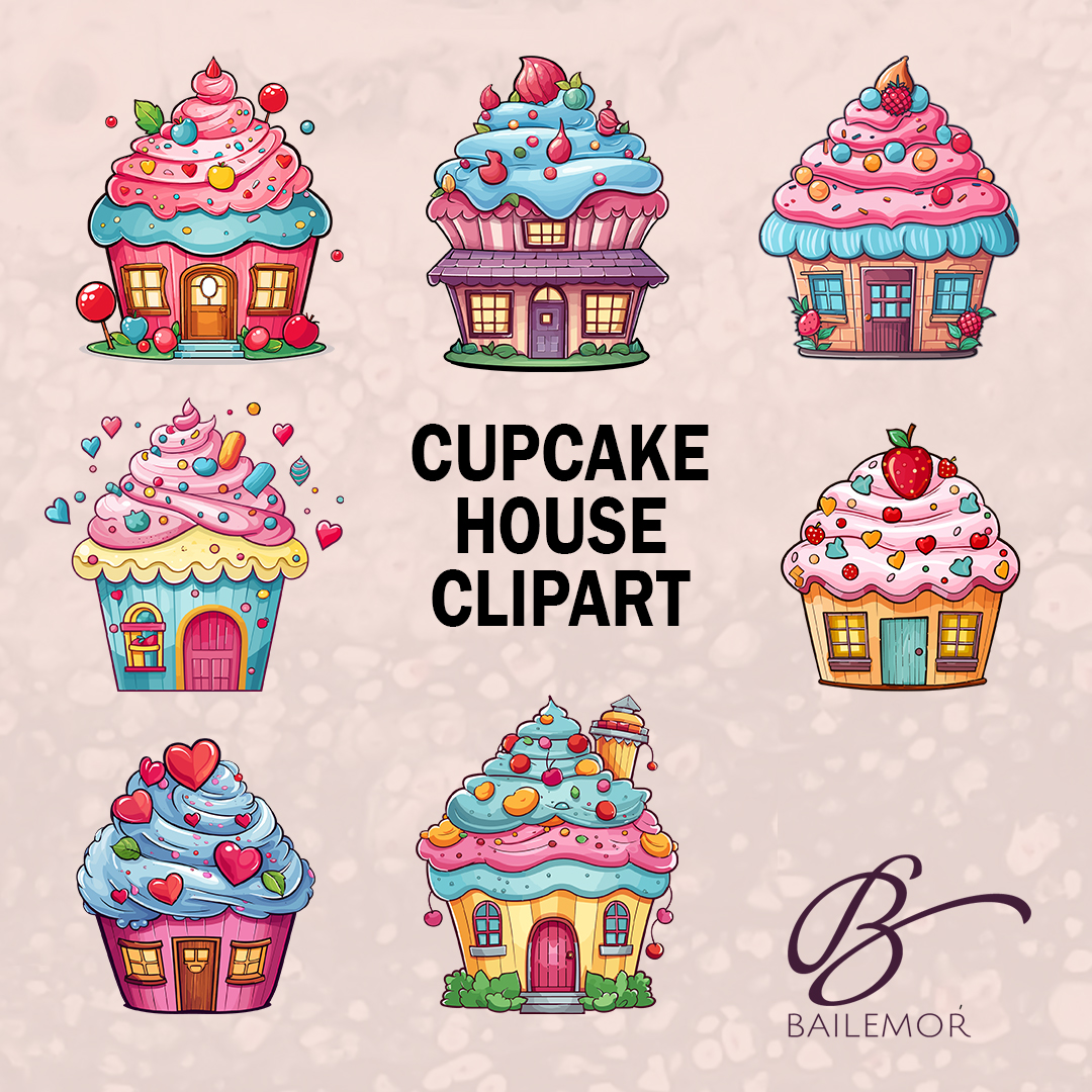 clipart cupcake house drawings