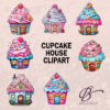 cupcake-house-illustrations cupcake house illustration clipart