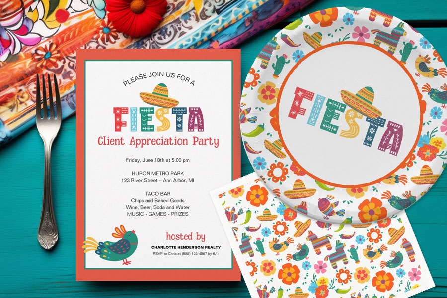 Mexican fiesta client appreciation party theme