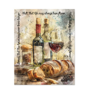bread salt wine poster with traditional housewarming gift poem