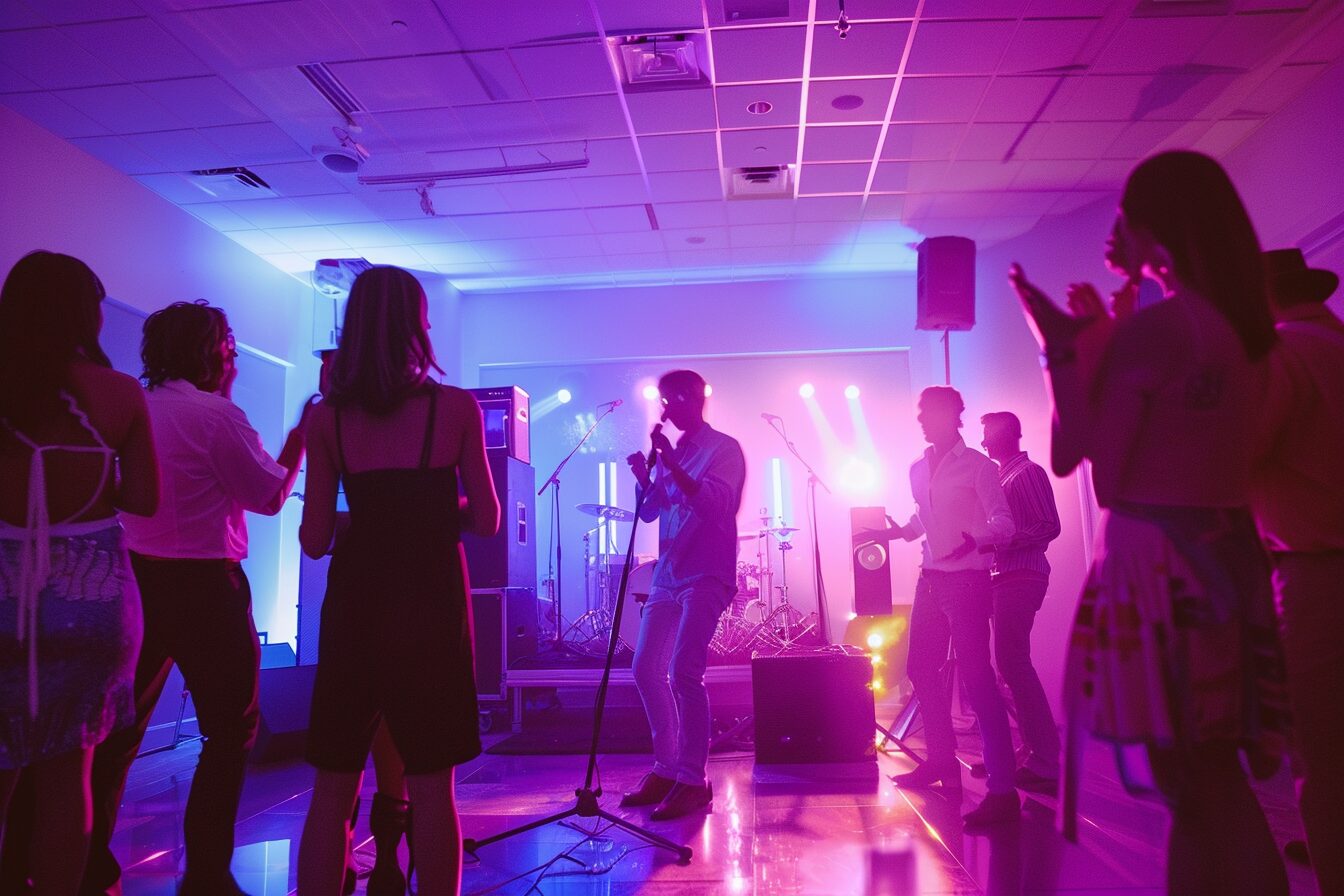 people enjoying a karaoke party